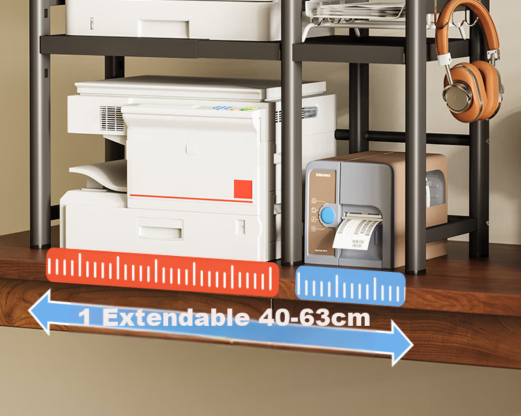 Yicainianhua Printer Storage Rack, Desktop Organizer Shelf, Adjustable Microwave Oven Kitchen Storage Rack, 3271 Double-Layer Model 5