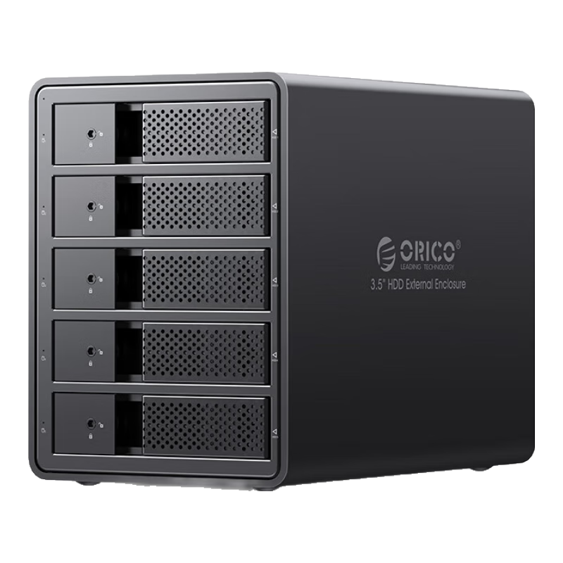 ORICO Hard Drive Enclosure, Multi-Bay 3.5-Inch USB3.0 SATA Mechanical Hard Drive Cage, Portable External Storage Case, All-Aluminum 5-Bay 9558U3