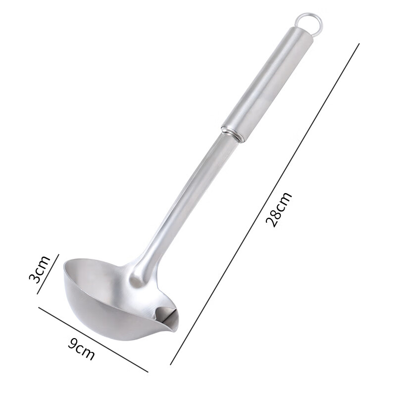 Baijie 304 Stainless Steel Oil Strainer Ladle, Kitchen Oil Filter Spoon, Skimmer, Oil Separator Spoon, Soup Strainer