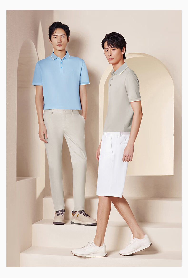 Hodo [Cool Wind Quick-Dry] Men's Polo Shirt, 5A Grade Antibacterial And Mite-Resistant, Contrasting Color Rib Collar Short-Sleeve Men's Polo Shirt 16