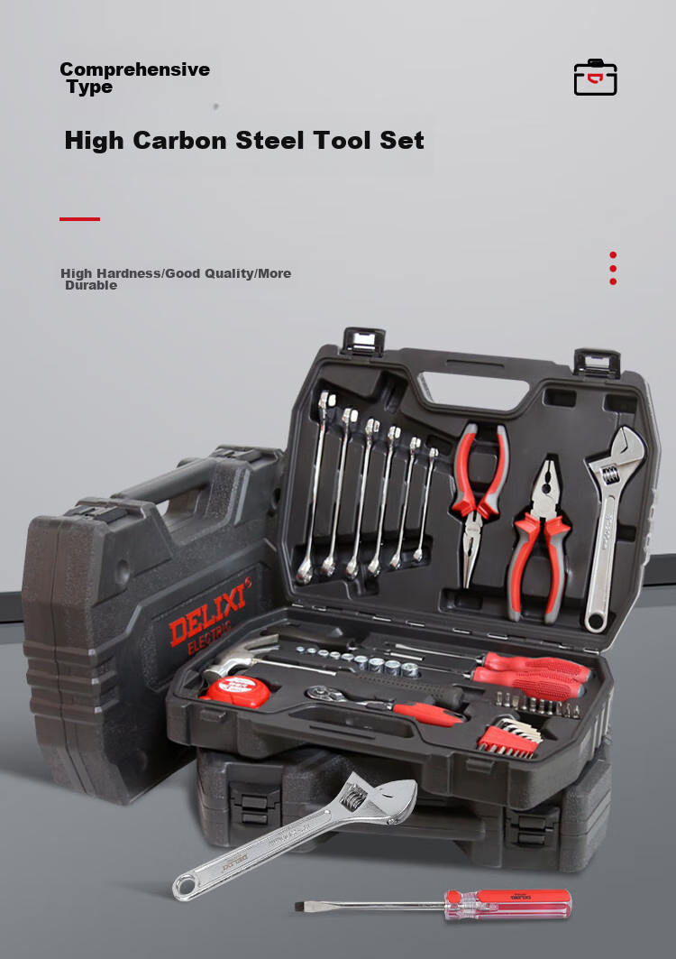 DELIXI ELECTRIC Household Multi-Functional Hardware Tool Set for Electricians And Carpenters, Repair Tools Kit for Telecommunications Maintenance, 13-Piece Set 2