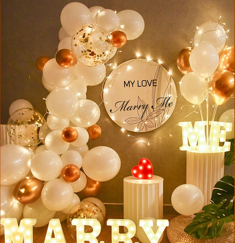 Abaoli KT Board Proposal Setup, Indoor And Outdoor Valentine's Day Birthday Party Balloon Supplies, Confession Hotel Room Decorations, Props 10