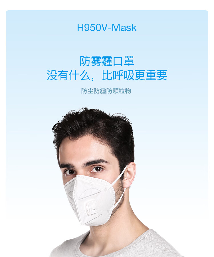 霍尼韦尔(honeywell)口罩 kn95级别 h950v防雾霾防粉尘花粉 25只/盒