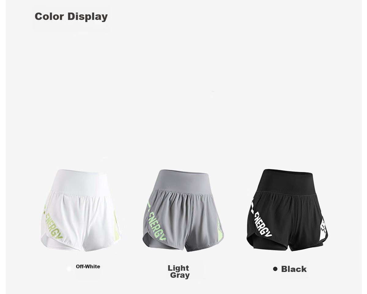 361° Women's Sports Fitness Yoga Shorts, Summer Lightweight, Faux Two-Piece Design, Breathable Outdoor Cycling Running Shorts 35