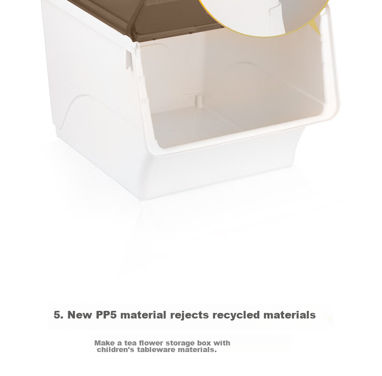 CHAHUA Plastic Clothes Storage Box, 34L, Coffee Color, Set of 3, Slanted Opening with Lid, Closet Organizer Box 16