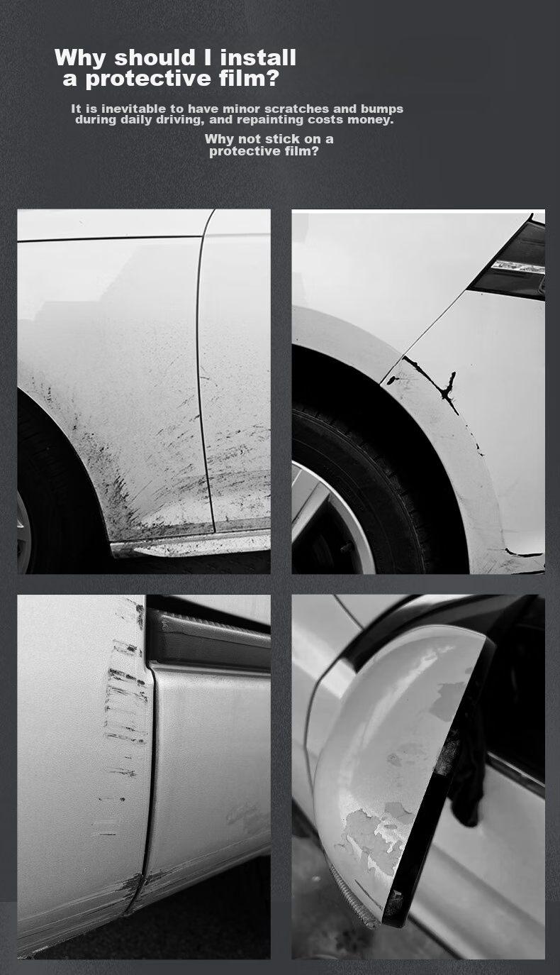 3M Car Protection Film, TPU Invisible Car Wrap, Full Vehicle Paint Protection, Rhinoceros Skin, Anti-Scratch, Anti-Collision, Self-Healing, Transparent Sticker, 12.4cm*12.4cm (5 Pieces), Door Corner 4