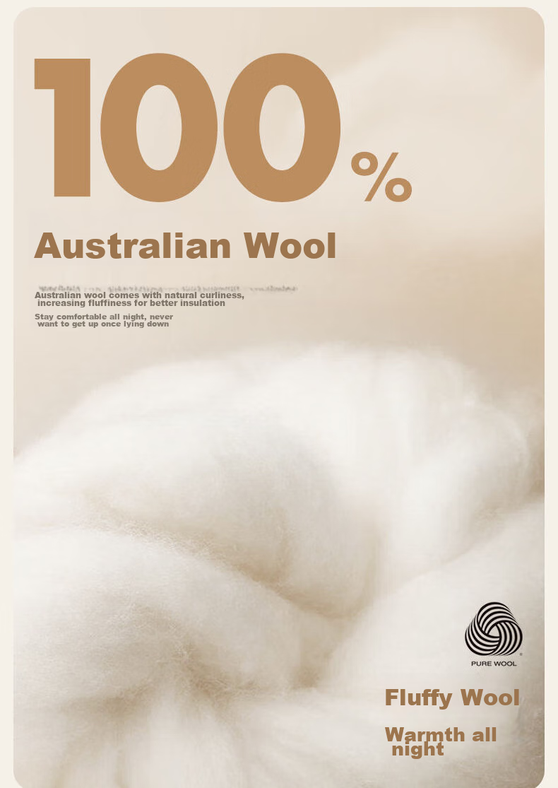 LOVO Luolai Home Textiles, 100% Australian Wool Winter Comforter, 4 Jin (2 Kg), 150*215cm 6