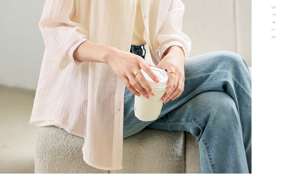 Chushen Thin Long-Sleeve Shirt for Women, Loose-Fitting Versatile See-Through Vacation Casual Jacket Top S144C2684 White L 10