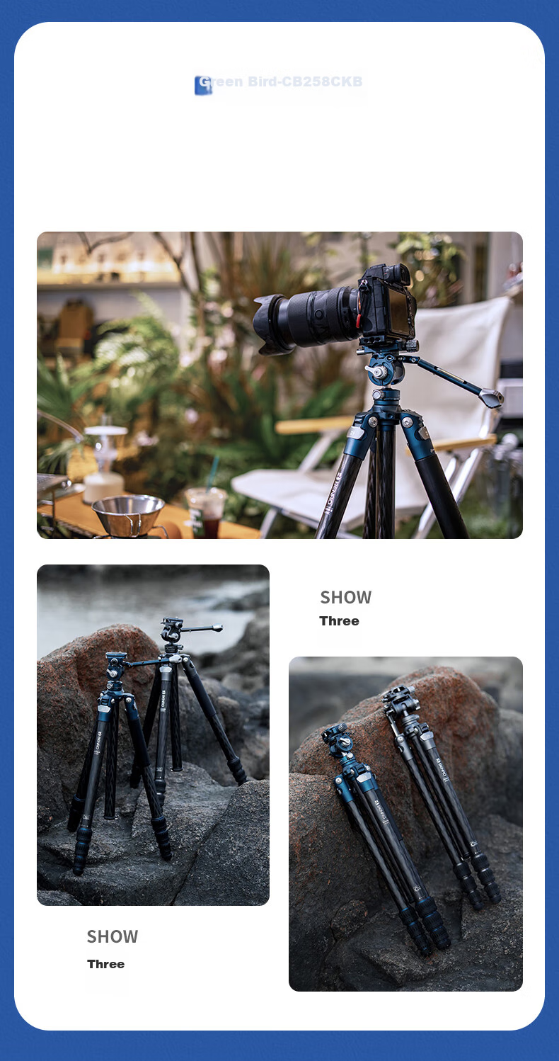 Benro CB259CFK, Professional Photography And Video Live Streaming Dual-Level Tripod with Handle, Hydraulic Head, Mirrorless And DSLR Camera Portable Plate Clamp Flat Tube Carbon Fiber Tripod Kit 16