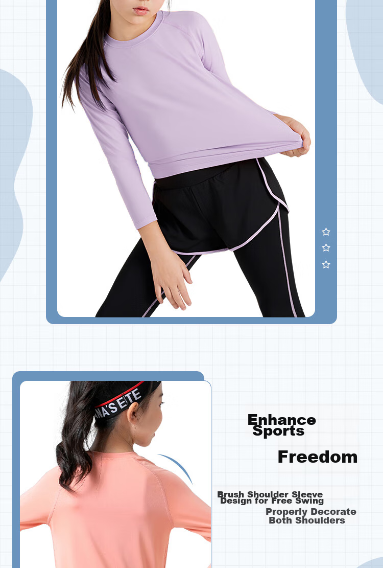 Fandimu Children's Sports Set, High-Elastic Breathable Adult Parent-Child Outfit, Running Yoga Badminton Basketball Soccer Training Clothes 6