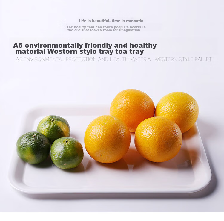 Quanshi A5 Melamine Tea Tray, Plastic Rectangular Tray, Fruit Plate, Food Tray, Canteen Meal Plate, Serving Dish, Large Size 1