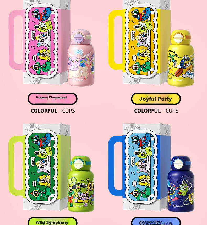 TOMIC Pure Titanium Insulated Cup, Antibacterial Student Mug, Outdoor Children's Cup, Kindergarten School Cup with Straw, Gift for Girls on National Day 10