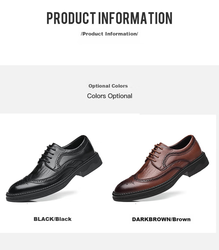 CARTELO Men's Leather Shoes, Brogue Derby Shoes, Business 2026 New Style Casual Genuine Leather Formal Shoes, Height-Increasing British Style Wedding Shoes 14