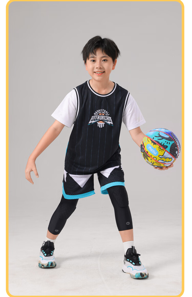 JD Original X200 Children's Basketball Special Anti-Fall Knee Pads, Running Soccer Shin Guards, Patella Knee Sports Equipment S 11