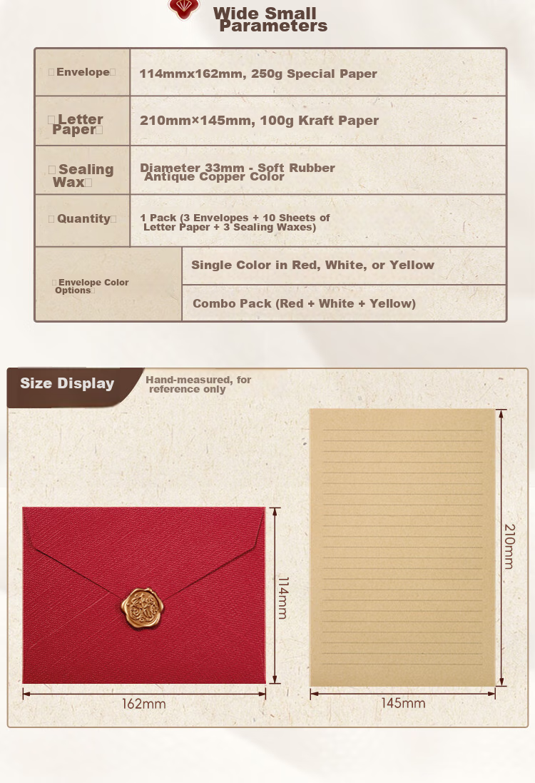 Kingdee Teacher's Day Gift Linen Envelope And Letter Paper Set: Greeting Cards, Valentine's Day Birthday Love Letter Envelopes, Exquisite Letter Paper 10 + Wax Seal Stickers 3 9