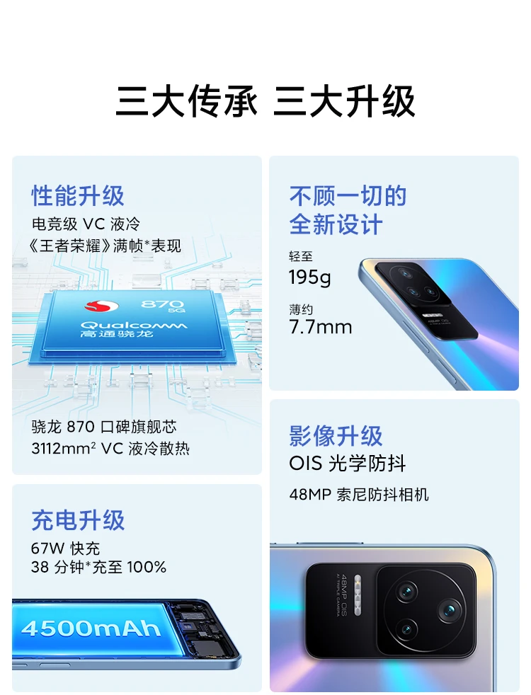 Redmi K40S Snapdragon 870 Samsung E4 AMOLED 120Hz Direct Screen OIS Optical Image Stabilization 67W Fast Charge Magic Mirror 12GB+256GB 5G Smartphone Xiaomi Redmi Redmi K40S Snapdragon 870 Samsung E4 AMOLED 120Hz Direct Screen OIS Optical Image Stabilization 67W Fast Charge Magic Mirror 12GB+256GB 5G Smartphone Xiaomi Redmi