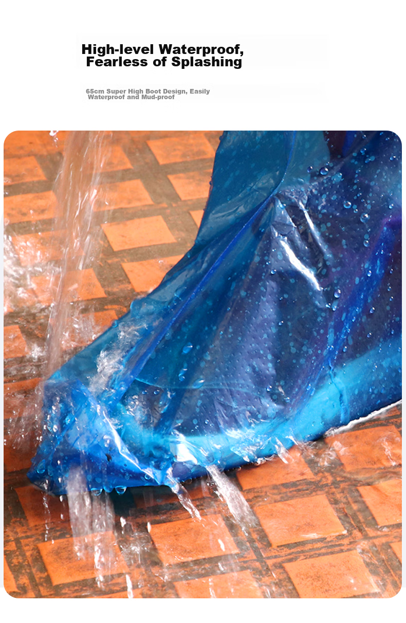 BWNK Disposable Rain Shoe Covers [50 Pack], Adult And Children's Universal Extended Thick Outdoor High-Top Shoe Covers 3