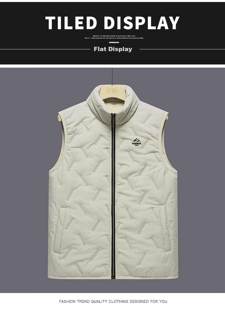 Huili Cotton Vest for Men, Autumn And Winter Jacket, Solid Color Stand-Up Collar Waistcoat, Warm Vest, Casual Cotton Coat, Black, 2XL 11