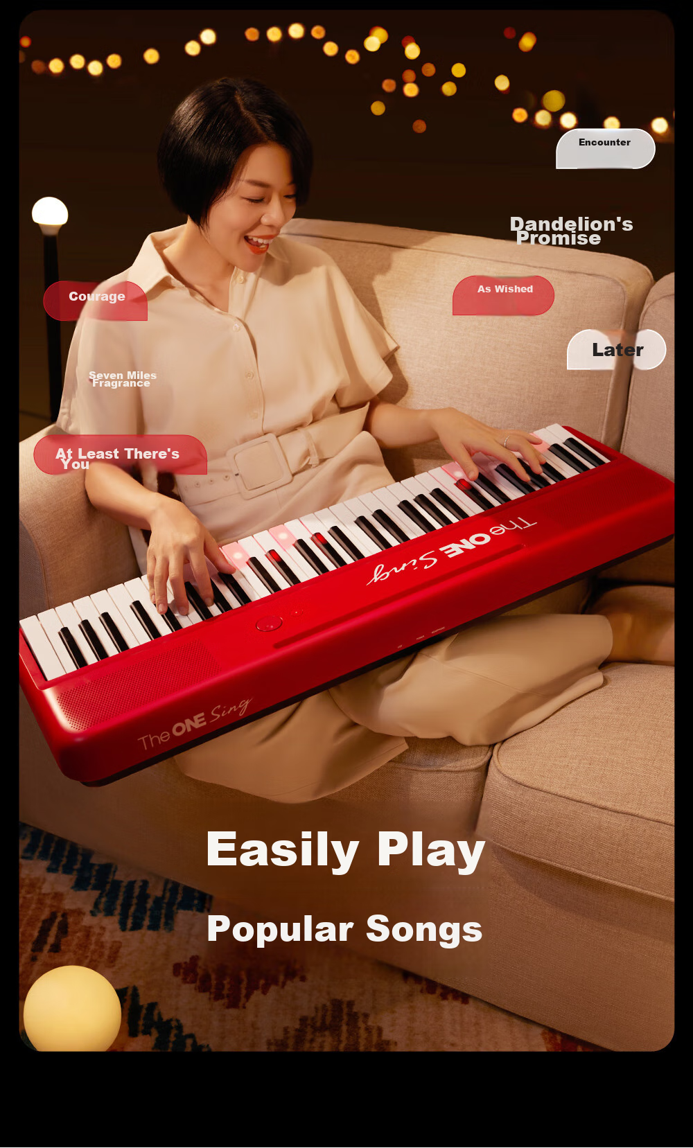The ONE Langlang Endorsed Sing Automatic Gear Intelligent Piano for Beginners, Electronic Keyboard, Portable Piano, White 7