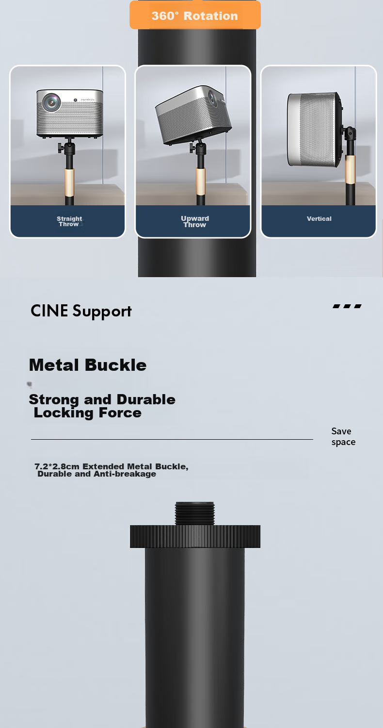 CINE Projector Floor Stand Home Use No Drilling Required Height Adjustable Stand Compatible with XGIMI, JmGO, Dangbei, Xiaomi, Fengmi, Xiaoming Projectors Wall-Mounted Bedside Bracket LY01 4