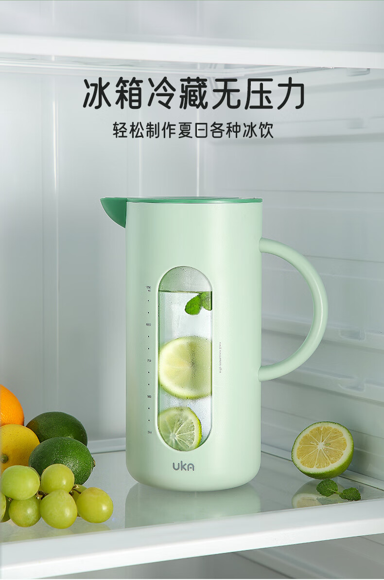 UKA Glass Water Pitcher Cold Water Jug High Temperature Resistant Large Capacity Household Tea Kettle Yellow 1