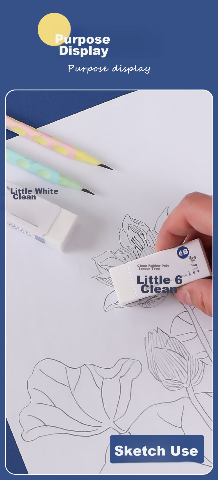 M&G Clean Eraser, White, Safe, Soft, Office Use, No Residue, Erases Without Messing Hands, Large Size, 3-Pack AXP963HM 6
