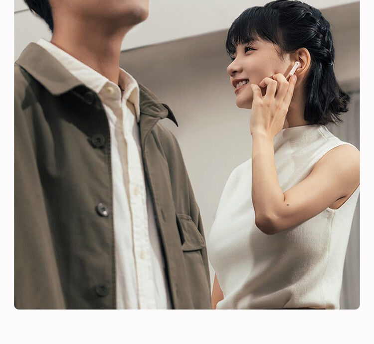 Manbuzhehuazai TO-U3 Plus True Wireless Bluetooth Earphones, Semi In-Ear Headphones, Compatible with Apple Huawei Xiaomi, Bluetooth 5.3, Ivory Pink 7