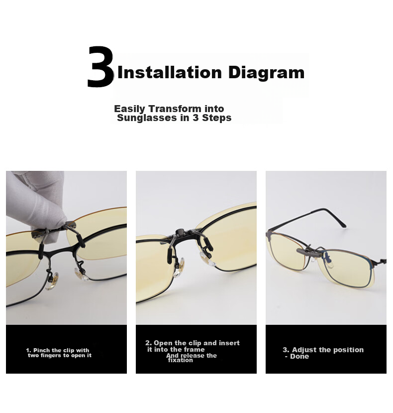 Gameking Anti-Blue Light Clip-On Glasses, Anti-Radiation, for Nearsightedness, Specially Designed for Men And Women, to Protect Eyes When Using Phones And Computers, Clip-On Style, 1.8 17