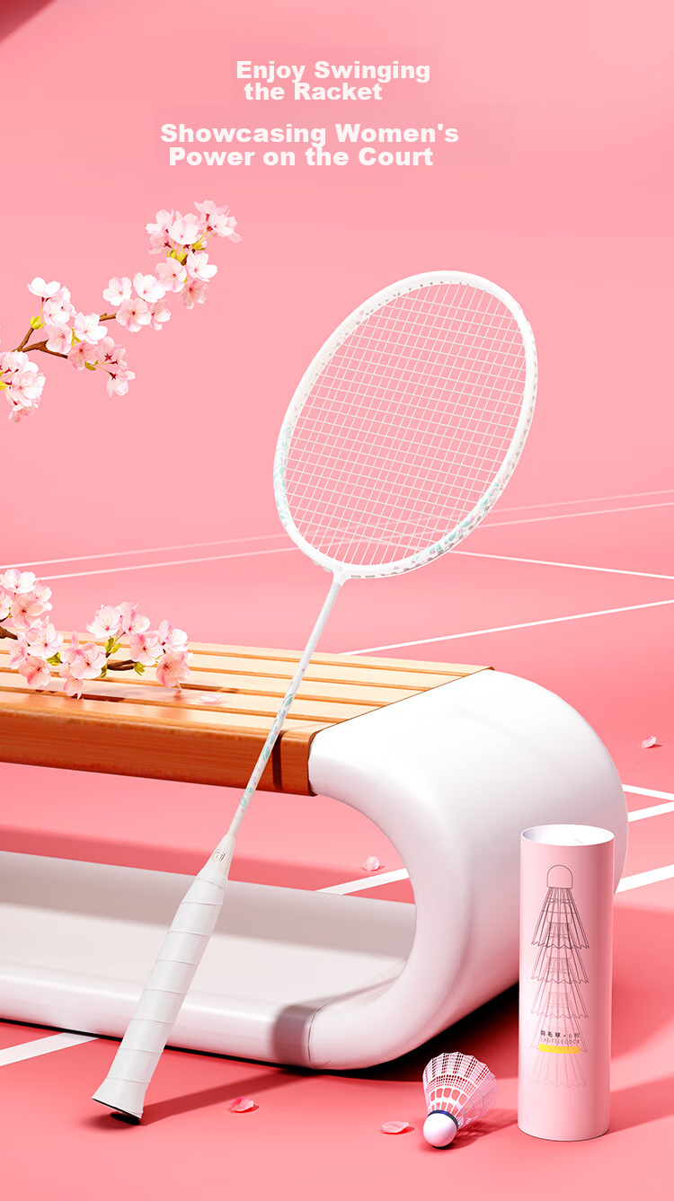 JD Original Full Carbon Badminton Racket, Balanced Blade Single Racket Liuying, Free Grip Tape Included 9