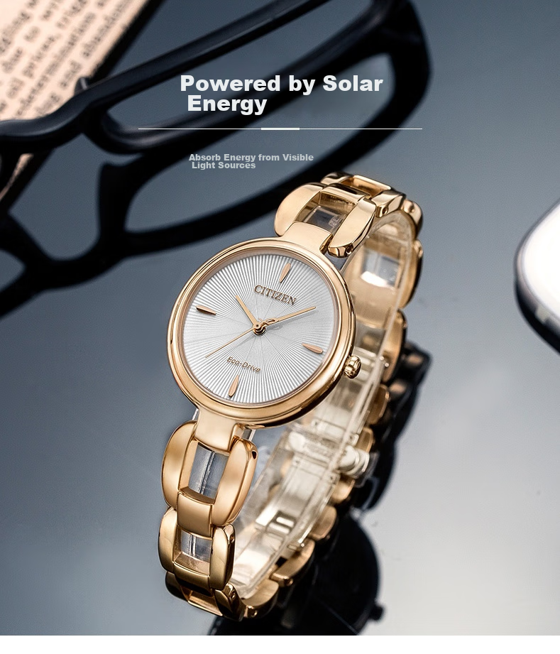 CITIZEN Watch for Women, Japanese And Korean Style L Series, Eco-Drive, Mother-Of Dial, Steel Band, Fashionable Gift for Girlfriend, EM0533-82Y 1