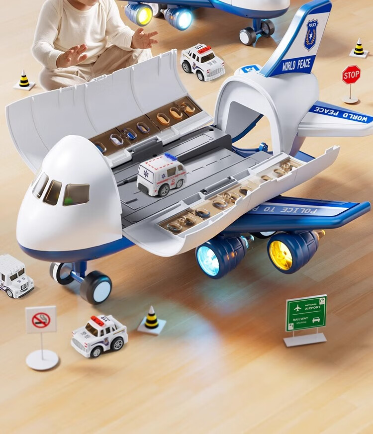Mabaozibao Airplane Toy for Children Aged 1-3 Boys Large Size Baby Birthday Gift Alloy Car Model Educational Toy 2