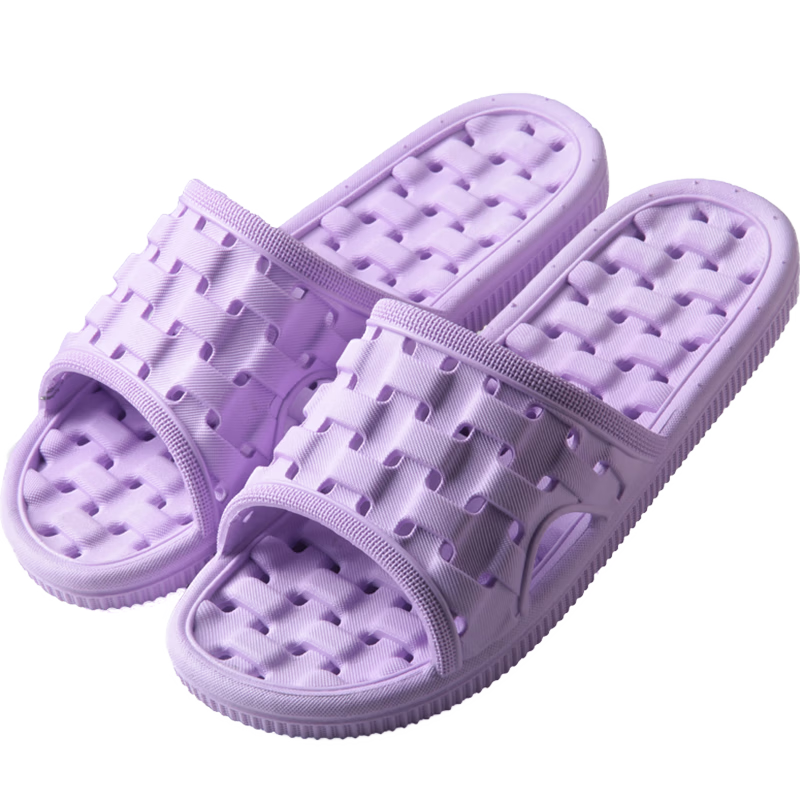 LETUO Women's Summer Slippers, Bathroom Water-Draining Massage Quick-Drying Indoor Sandals, Purple 38/39 (Suitable for 37-38)