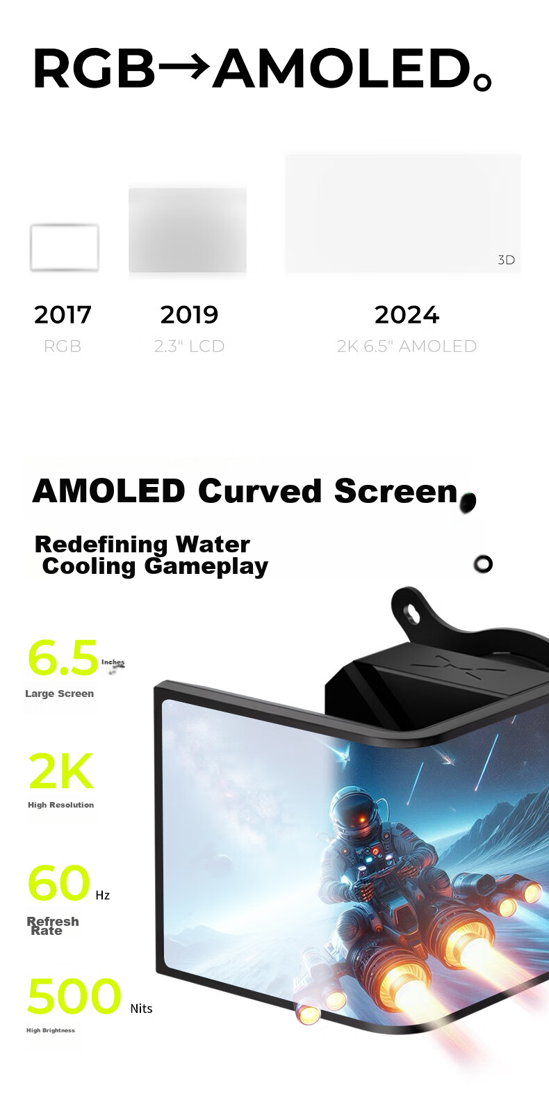 TRYX (Chuangkexingxi) PANORAMA Zheyou SE 360 Water-Cooled CPU Cooler ARGB Black, 6.67-Inch Curved Screen/Asetek/KANALI Software/Naked Eye 3D 6