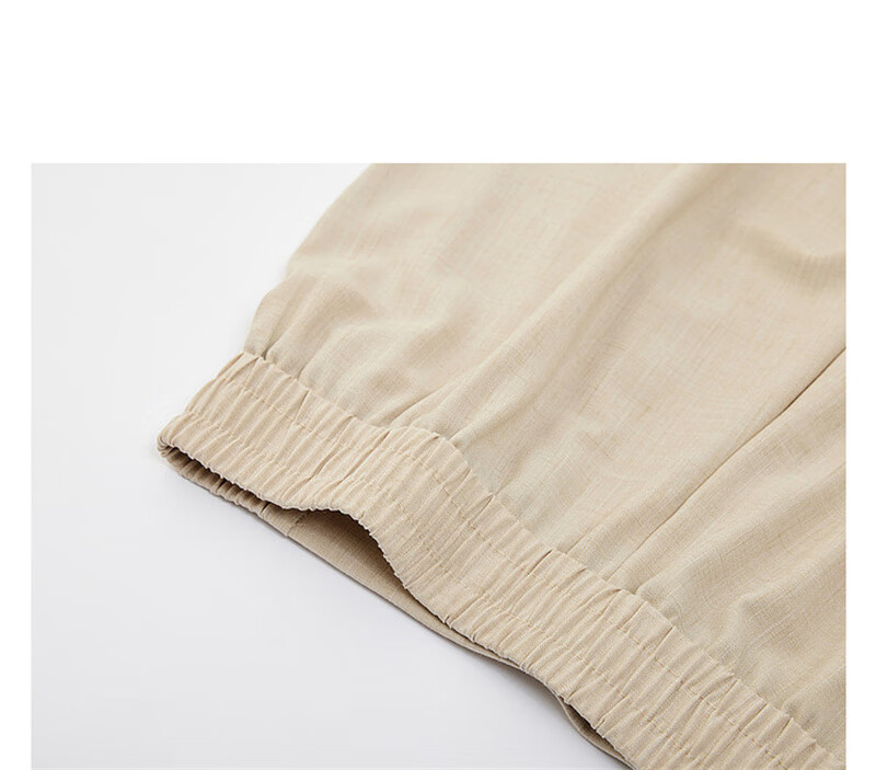 Dme [Commute Thin Nine-Tenths Pants] Summer Slightly Elastic Straight-Leg Elastic Waist Women's Trousers Casual Pants Light Gray S 11