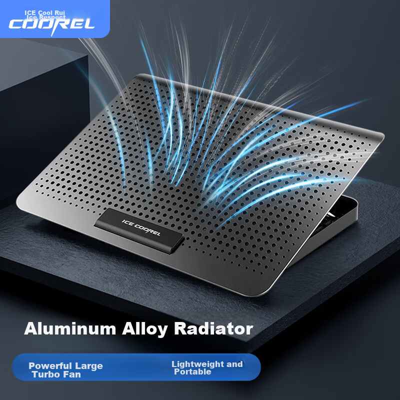 ICE COOREL D18 Laptop Cooling Pad Base, Aluminum Alloy Heat Dissipation Stand, Adjustable Height Laptop Stand for Computer Desk, Cooling Plate Compatible with Huawei, Lenovo ThinkPad, ASUS And Other Laptops