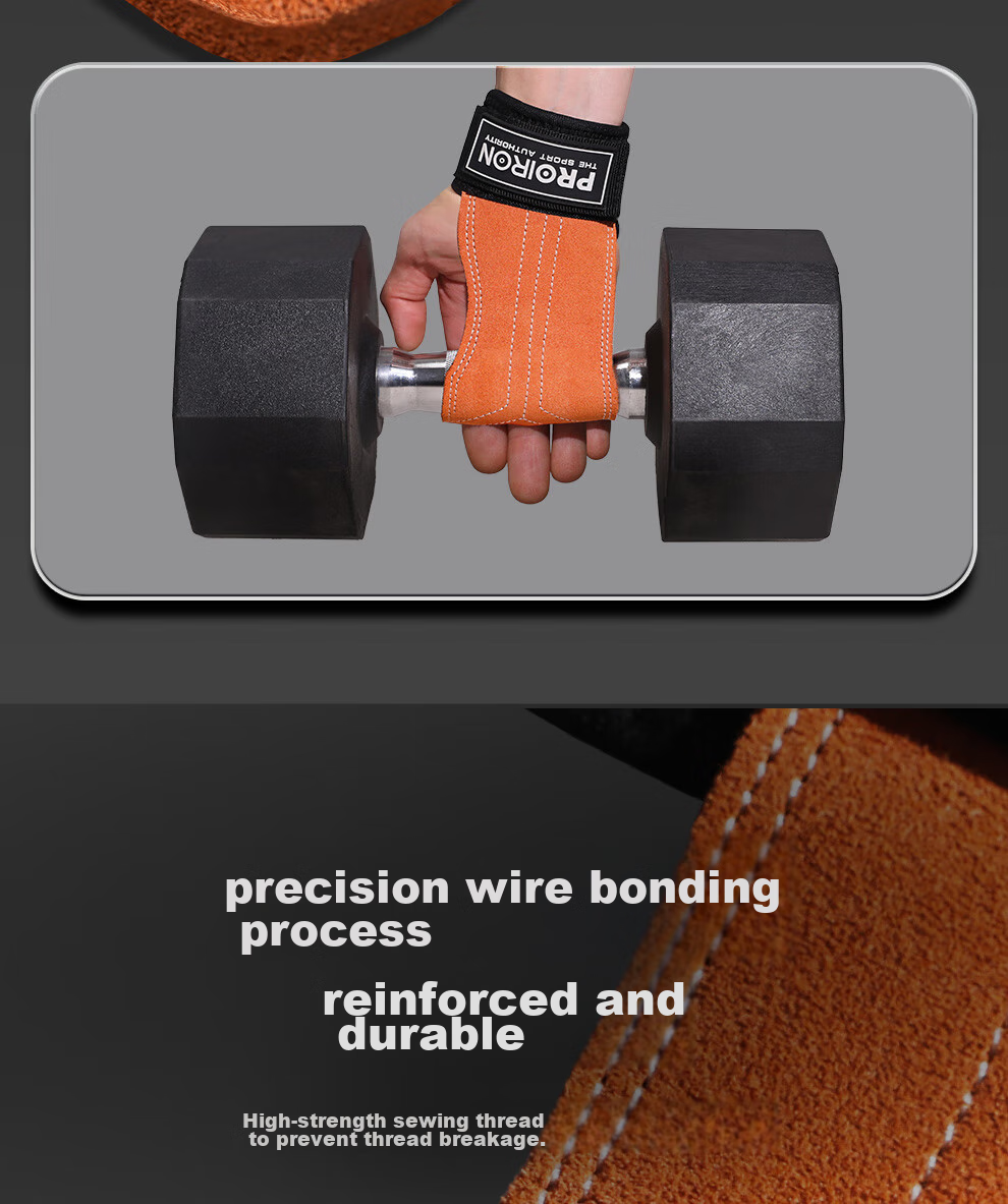 PROIRON Puli'ai Fitness Pull-Up Assist Band with Double-Layer Cowhide Palm Protection And Non-Slip Grip Aid, Green, Size L 12