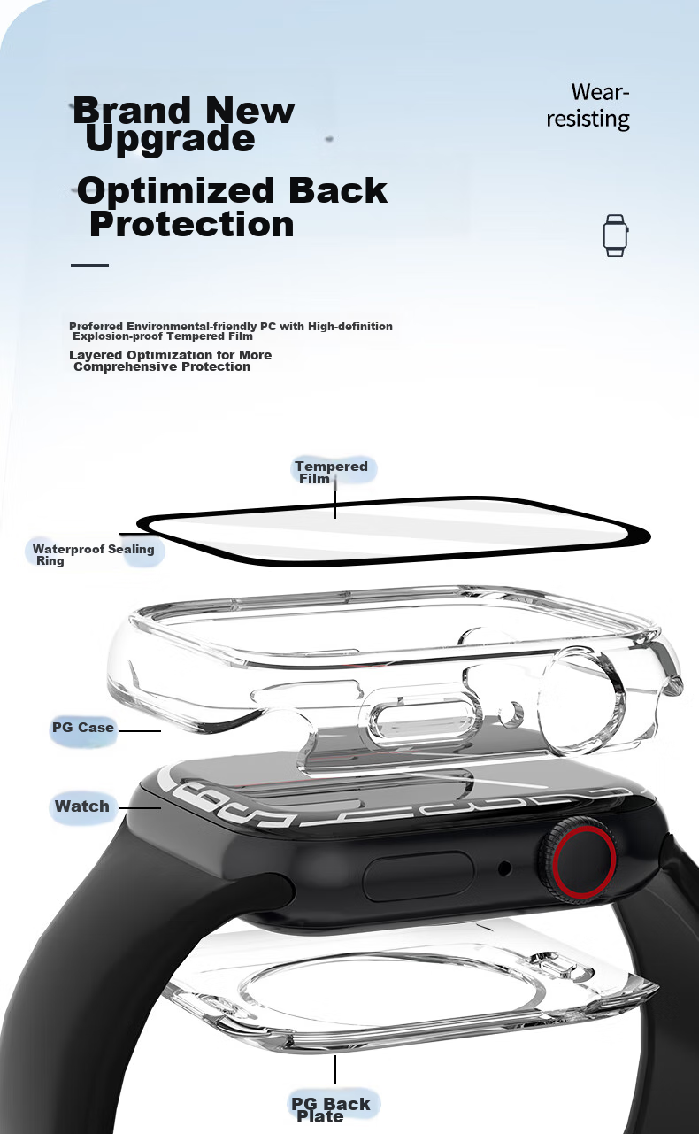 Binghong Compatible with Apple Watch SE 3 Case, Apple Watch SE 2 1 IWatch S6 S5 S4 Case, Hollow TPU - Transparent Color 44mm 4