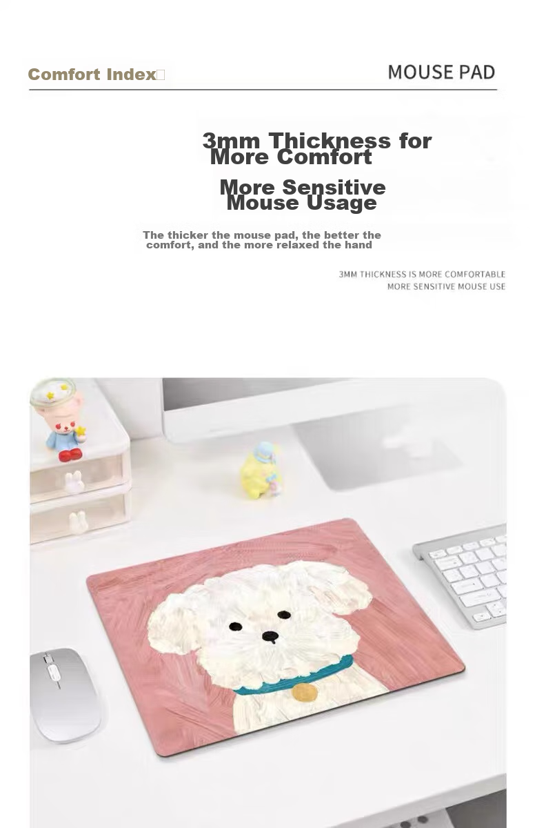 Juyingfeng Mouse Pad, Office And Gaming Mouse Pad, Filler Item, Locking Edge, Square Shape, Non-Slip, Washable, Portable Computer Mouse Pad, 400*300mm, Brown Little Teddy W989 11