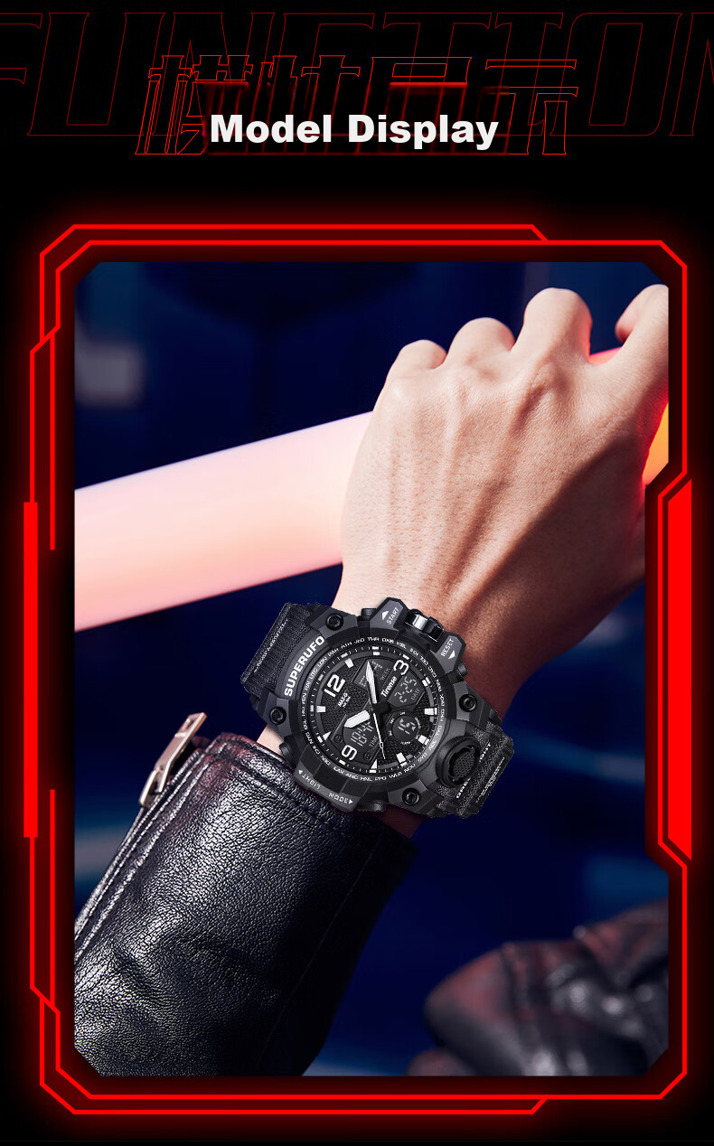 MAX-G Sports Watch for Men And Teenagers, Multi-Functional Luminous Dual Display Electronic Watch for Middle School, High School Students And Young Adults, Back to School 8