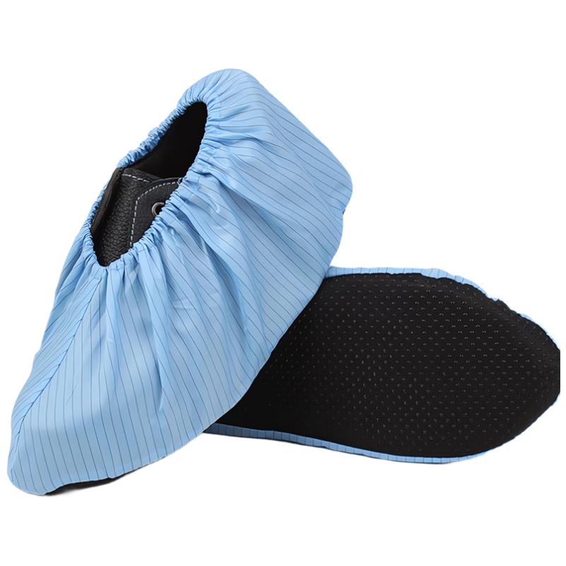 Jiuqiangu Anti-Static Shoe Covers, 5 Pairs, Dust-Proof Shoe Covers, Anti-Electric Shoe Covers, Thickened Dotted Soft Sole, Breathable Non-Slip, Washable Reusable All-Size Blue for Cleanroom And Laboratory