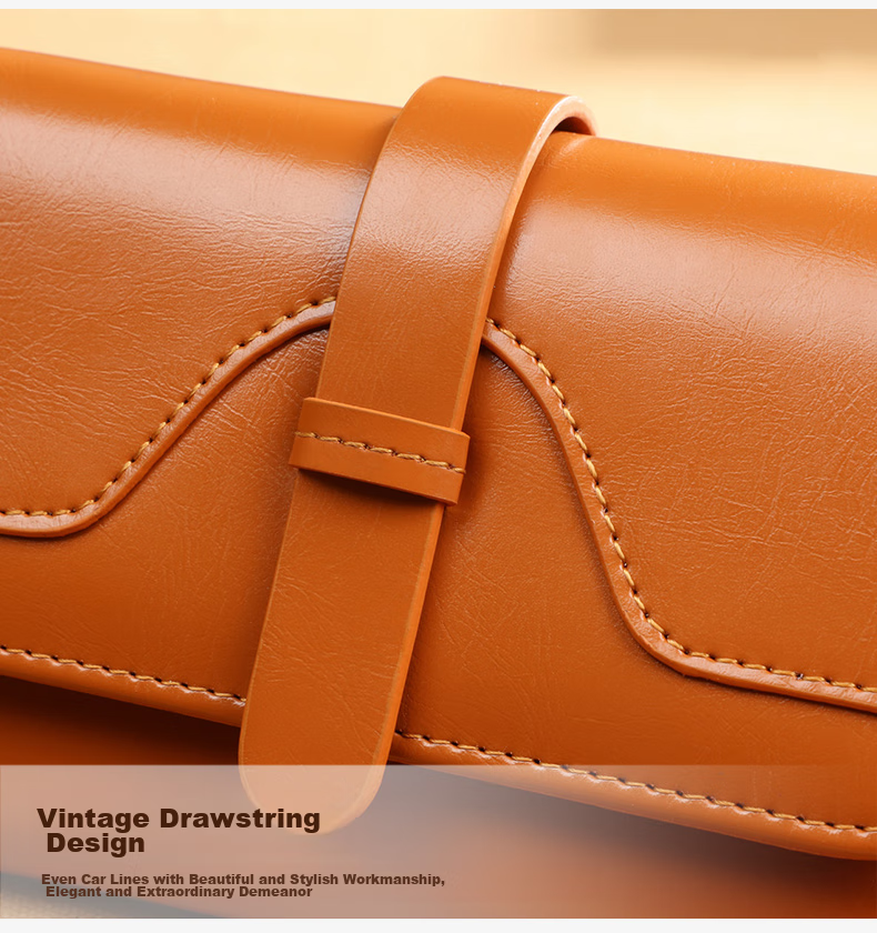 Viney Leather Women's Wallet, Foldable Short Coin Purse, High-End ID Card Holder, Integrated Brand Large Capacity Wallet, Leather Clutch 27