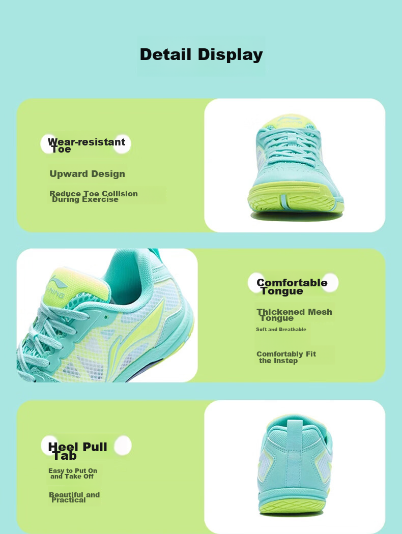 Li-Ning Table Tennis Shoes, Unisex Eagle Eye 2.0 PRO, Shock-Absorbing, Non-Slip, Breathable, Wear-Resistant, for Competition And Training, Sports Shoes, Size 37 7
