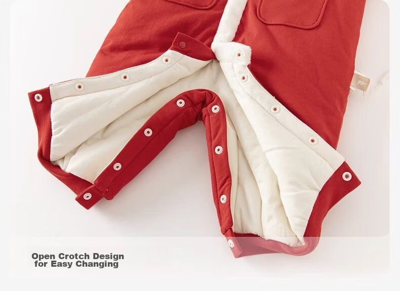 DAVE & BELLA Newborn Chinese-Style New Year Outfit, Warm Winter Clothing, Red Baby Boy Infant Clothes, New Year Onesie 10