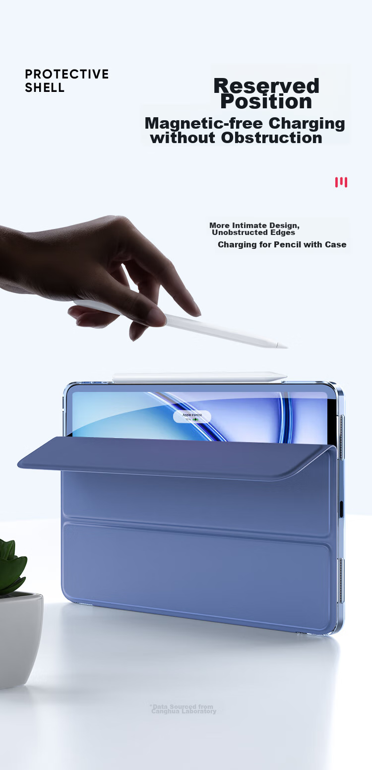CangHua Compatible with 2024/2025/2026 New IPad Air 11-Inch Case, M4 Chip Apple Tablet Air 6/7/8 Protective Cover, Shockproof Tri-Fold Silicone Case 9