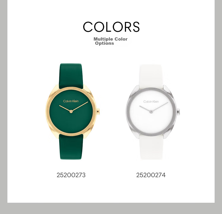 Calvin Klein CK Watch Pure Style Retro Small Green Dial Strap Women's Wristwatch, Goddess Day New Year Gift 25200273 3