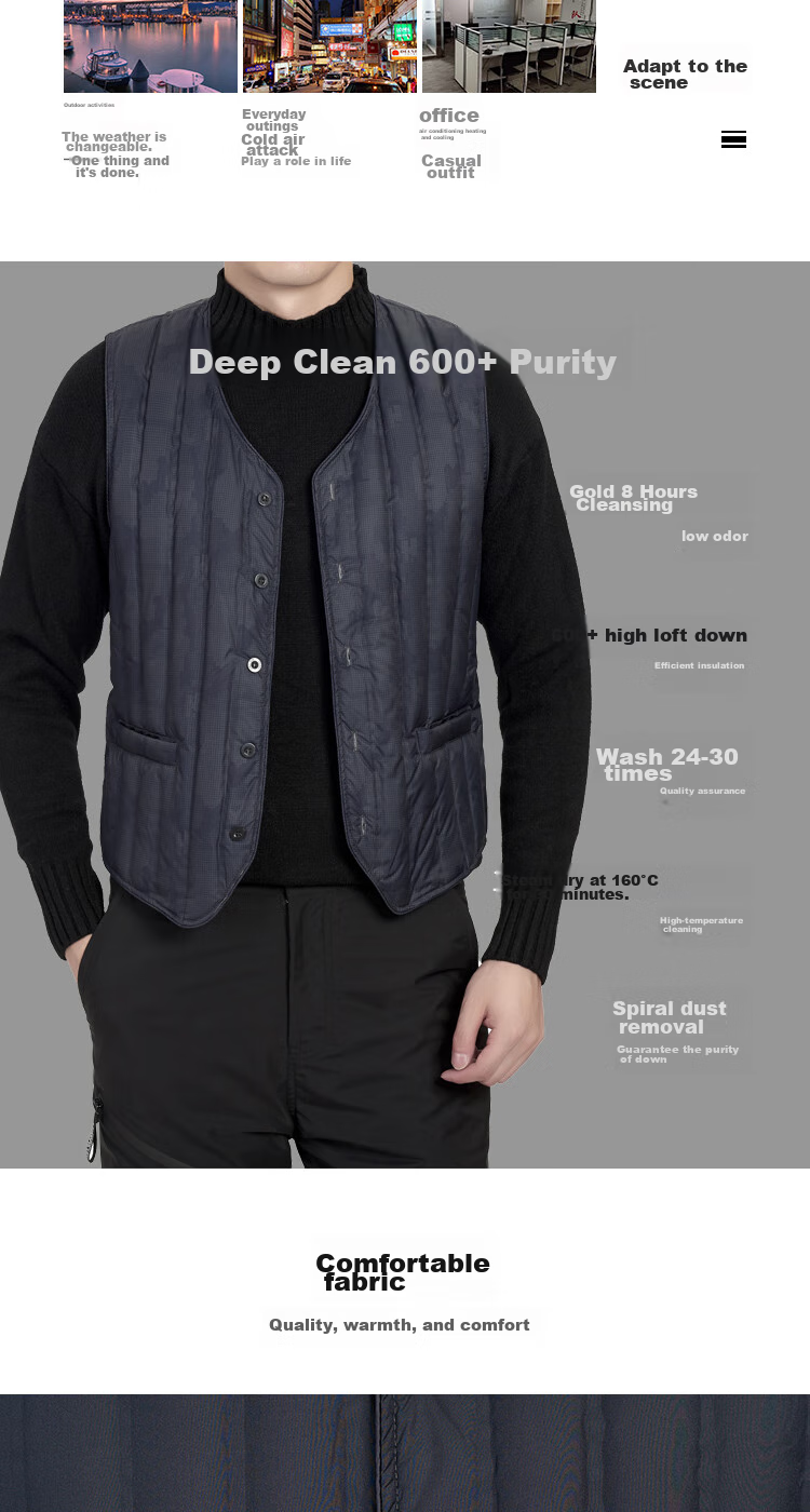 SNOWFLYING Autumn And Winter Men's down Vest, Warm down Waistcoat Jacket, Casual Inner Wear for Middle-Aged And Elderly, down Inner Lining 4