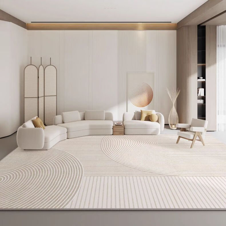 Qimian Living Room Carpet, Light Luxury Minimalist Design, Skin-Friendly, Non-Slip, Dirt-Resistant, Suitable for Sofa, Coffee Table, Bedroom, Large Area Rug, 200*300cm 2