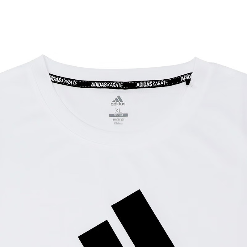 Adidas Men's Short-Sleeve Outdoor Casual Breathable Sportswear Fitness Quick-Dry T-Shirt, White/black (Judo), Size S 19