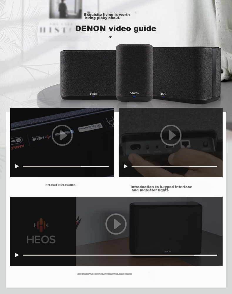 DENON HOME 250 Wireless Hi-Fi Speaker, Desktop Mini Speaker, WiFi Bluetooth USB Stereo Pairing Aux And Multi-Room Music, Black 2