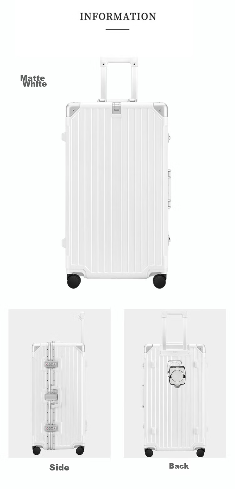 Dream Traveler Large Capacity Suitcase with Aluminum Frame, Trolley Wheels, And 360° Rotation, Travel Luggage for Men And Women, 20-Inch Matte Black 16